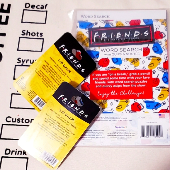 F.R.I.E.N.D.S word search with quips& quotes with two lip balms - Picture 3 of 5